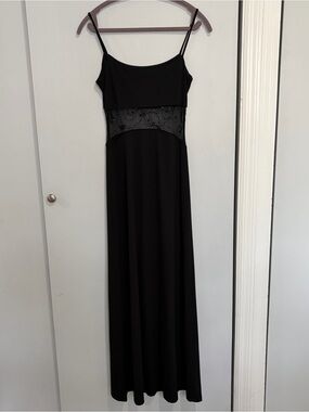 VTG Y2K Candy Rocket Lace Waist Black Dress Evening Maxi Women S Whimsigoth Goth